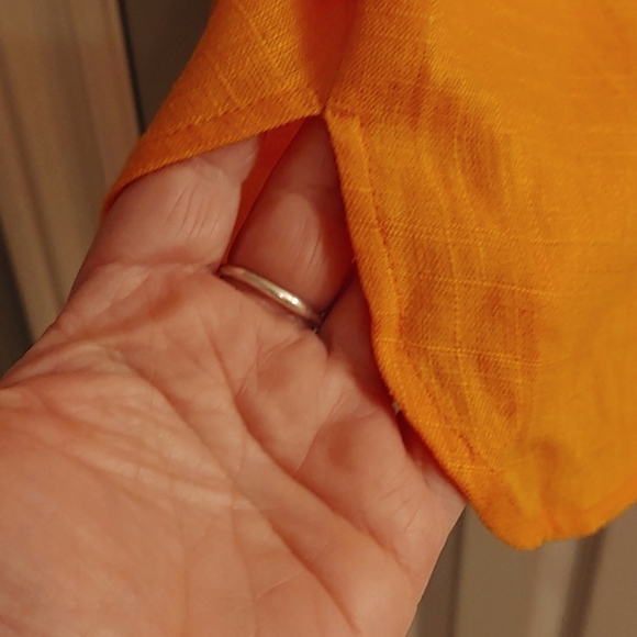 NWT Women's Laura Orange Button Down Shirt Viscose & Linen Blend Size 8 - Picture 7 of 11